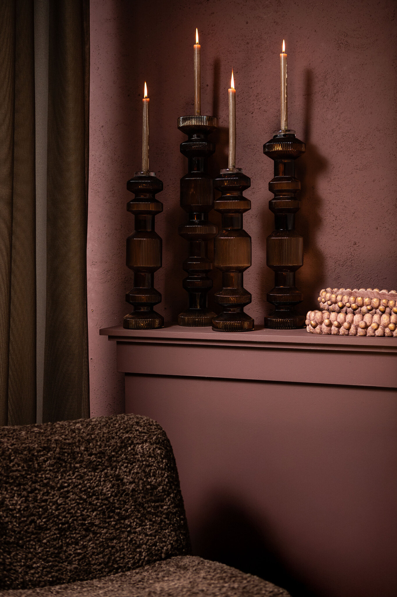 Galinda Brown kaarsenhouder Medium - Afbeelding 3